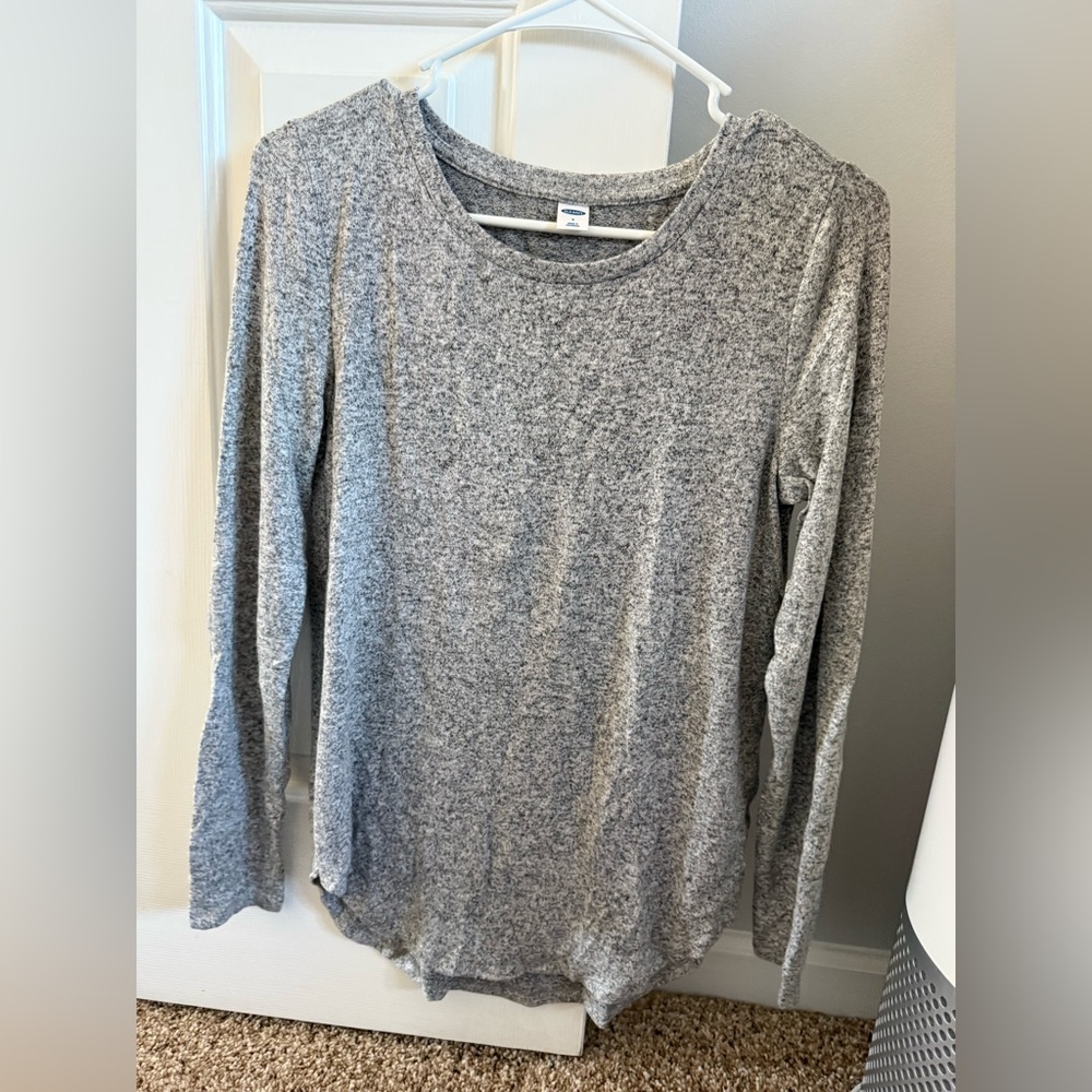 Gray Long Sleeve Top